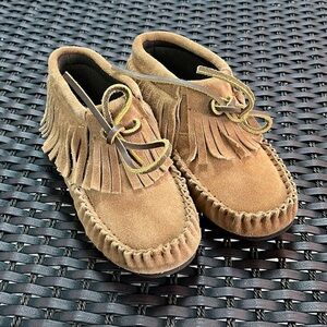 Lam Kids moccasins Toe Serape Fringe Chukka Boys Girls/Shoes Size 12